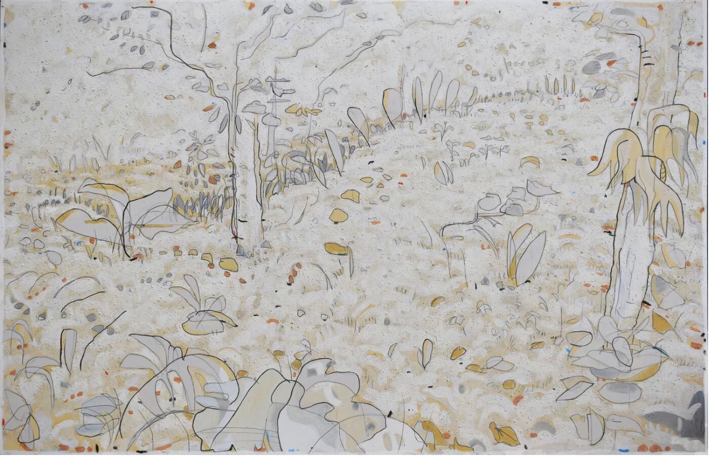 Carlos Fernández - 'Paisaje #14' - Arcillas, acrílico y grafito sobre lienzo - 260 x 160 cm - 2025