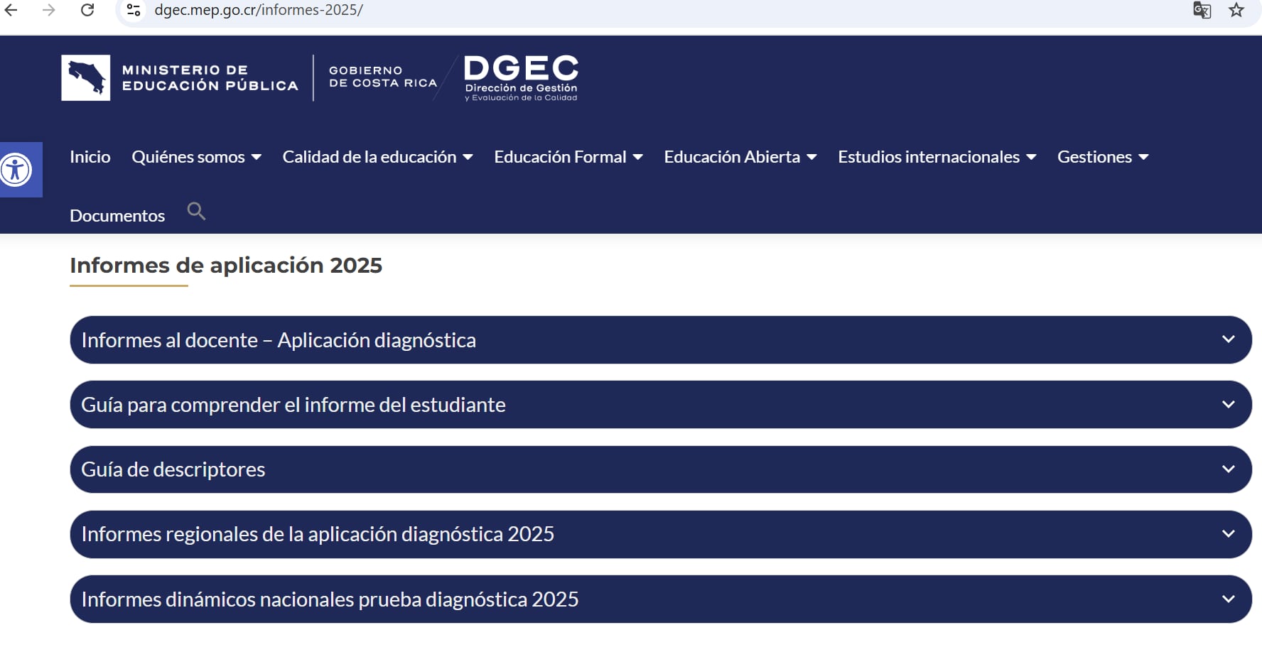 Luego de dar a conocer los resultados de aprobaciónde las pruebas nacionales 2025, el MEP no publicó un informe dinámico nacional con un poco más de detalles como lo hizo en el 2024 y 2025.