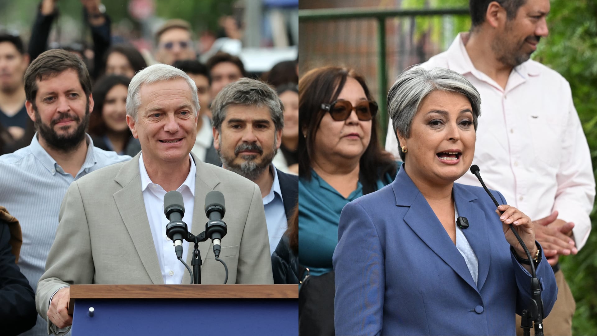 José Antonio Kast (a la izquiera) y Jeannette Jara (a la derecha) representan visiones opuestas sobre el rumbo político, económico y social de Chile en la elección presidencial.