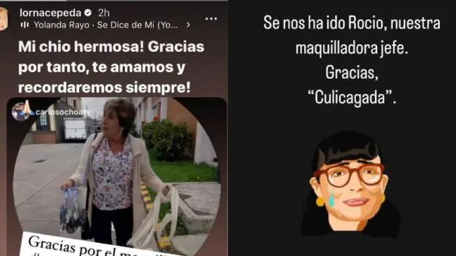 Post de despedida de Lorna Cepeda y Julio Cesar Herrera tras el fallecimiento de la maquilladora jefe de Yo soy Betty, la fea