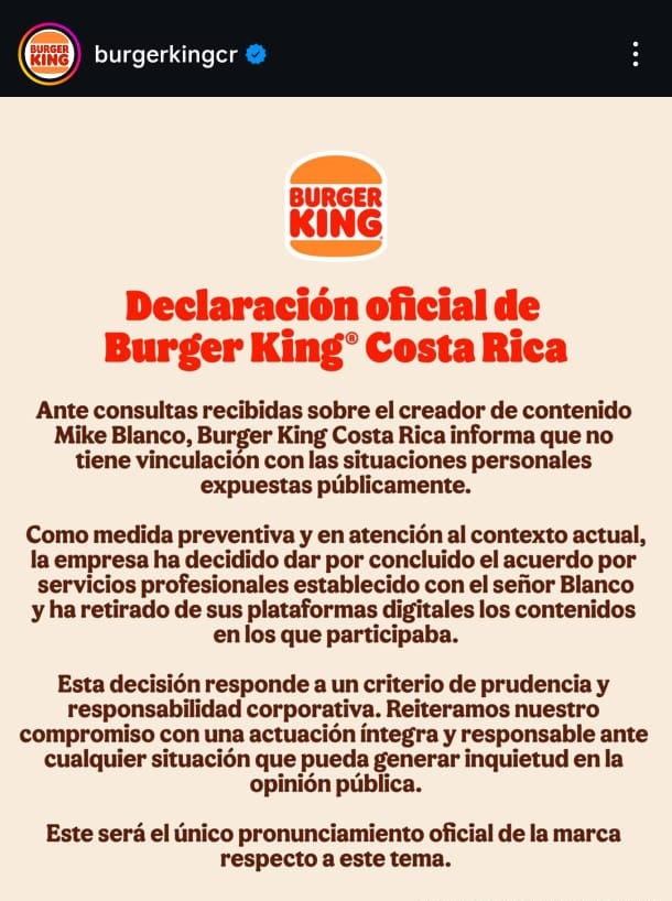 Varias marcas han anunciado que ya no trabajarán más con el creador de contenido tras lo denunciado en redes sociales.