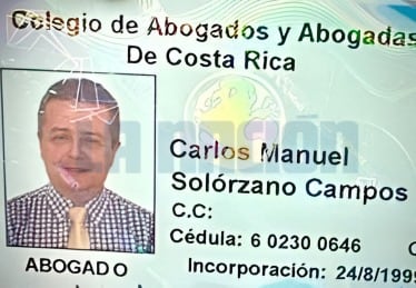 Carlos Manuel Solórzano Campos, abogado de 55 años, detenido este jueves con el objetivo de extradición a Estados Unidos.