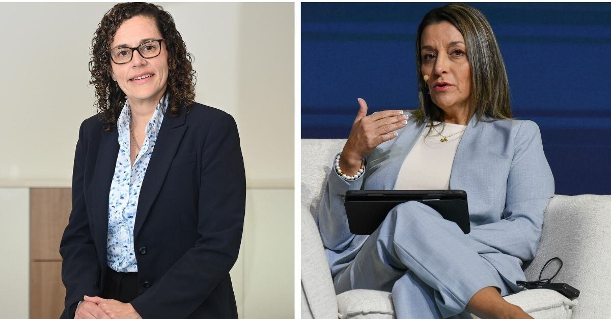 Hazel Valverde, jerarca de la Sugef, y Rosaysalle Ulloa, gerente general del Banco Nacional.