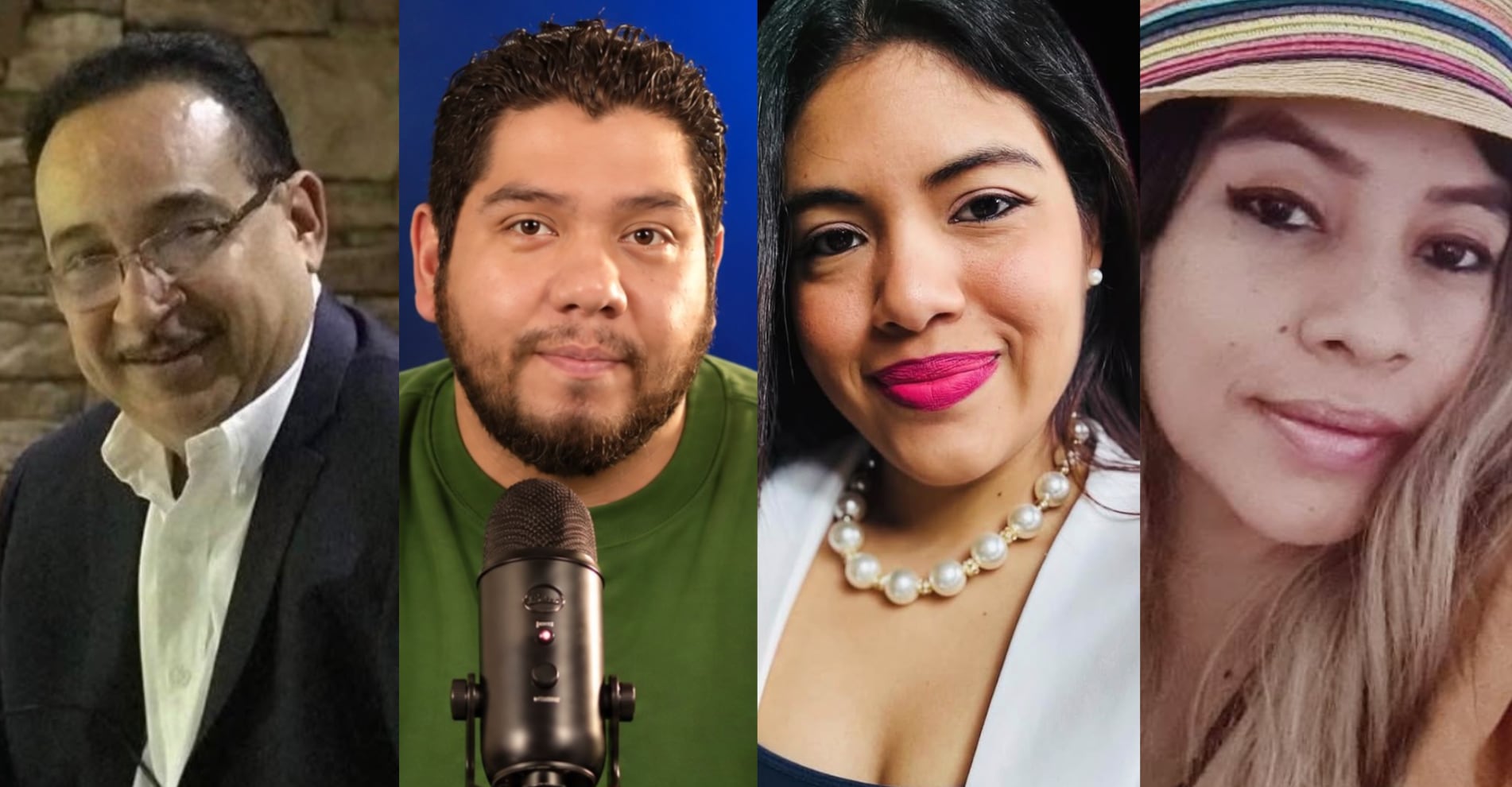 Aníbal Toruño, Hanssel Vásquez, Miurel Cuarezma y Tania López son periodistas en Darío Medios Internacional, un medio nicaragüense crítico del régimen Ortega-Murillo que opera desde el exilio.