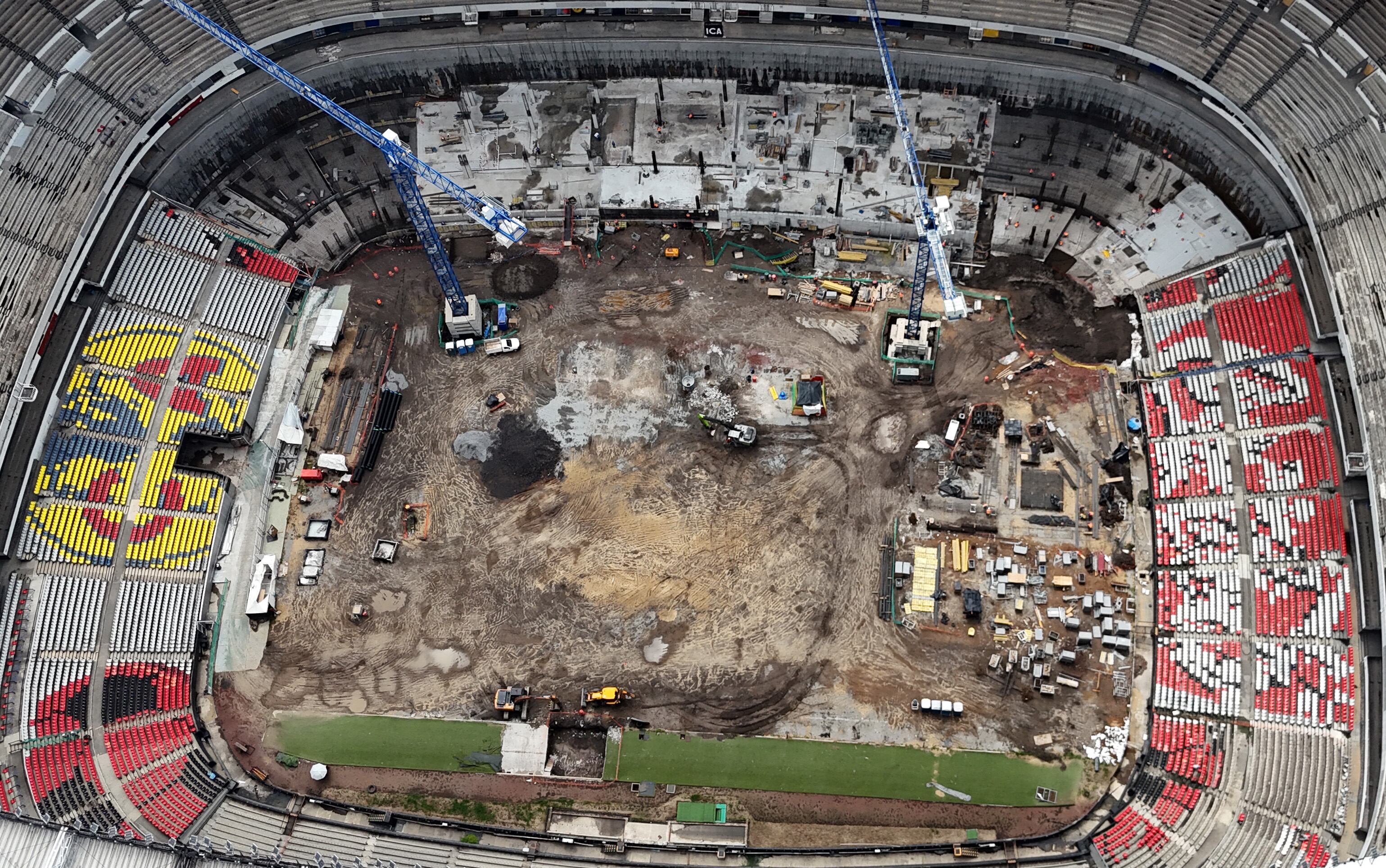 El Estadio Azteca está siendo sometido a remodelaciones de cara al Mundial de Fútbol Norteamérica 2026.