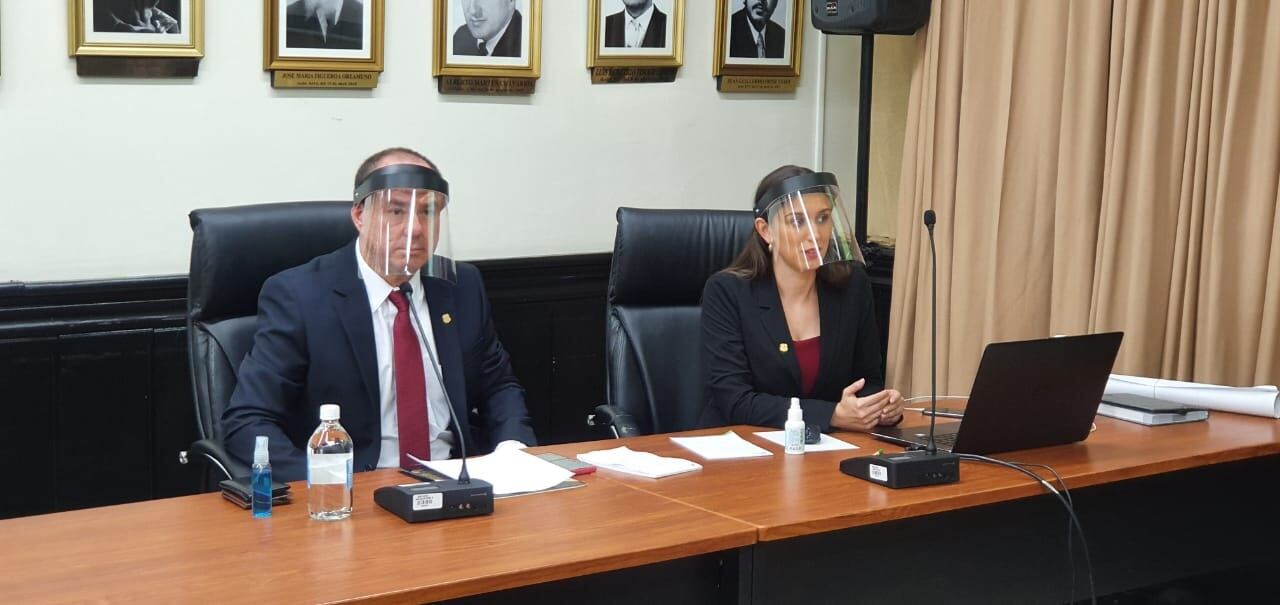 Walter Esónoza en comisión de Seguridad y Narcotráfico. foto cortesía cortesía despacho diputado Gustavo Viales