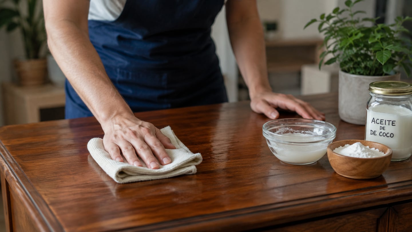 Mezclar bicarbonato con aceite de coco para limpiar muebles de madera: por qué lo recomiendan y para qué sirve