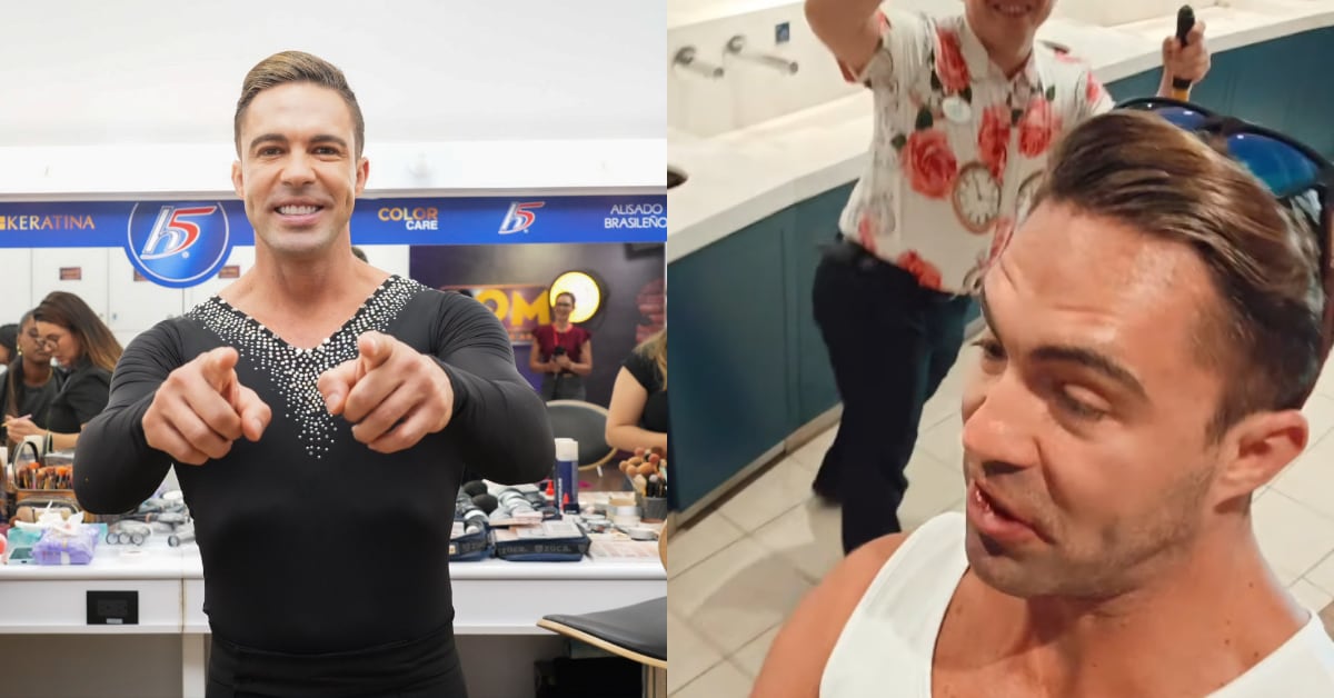 Ítalo Marenco sostuvo un duelo de baile con un tripulante de la embarcación y adoptó una actitud competitiva.