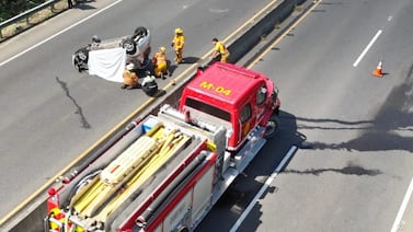 Choque en la ruta 32 termina en mortal vuelco de un automóvil