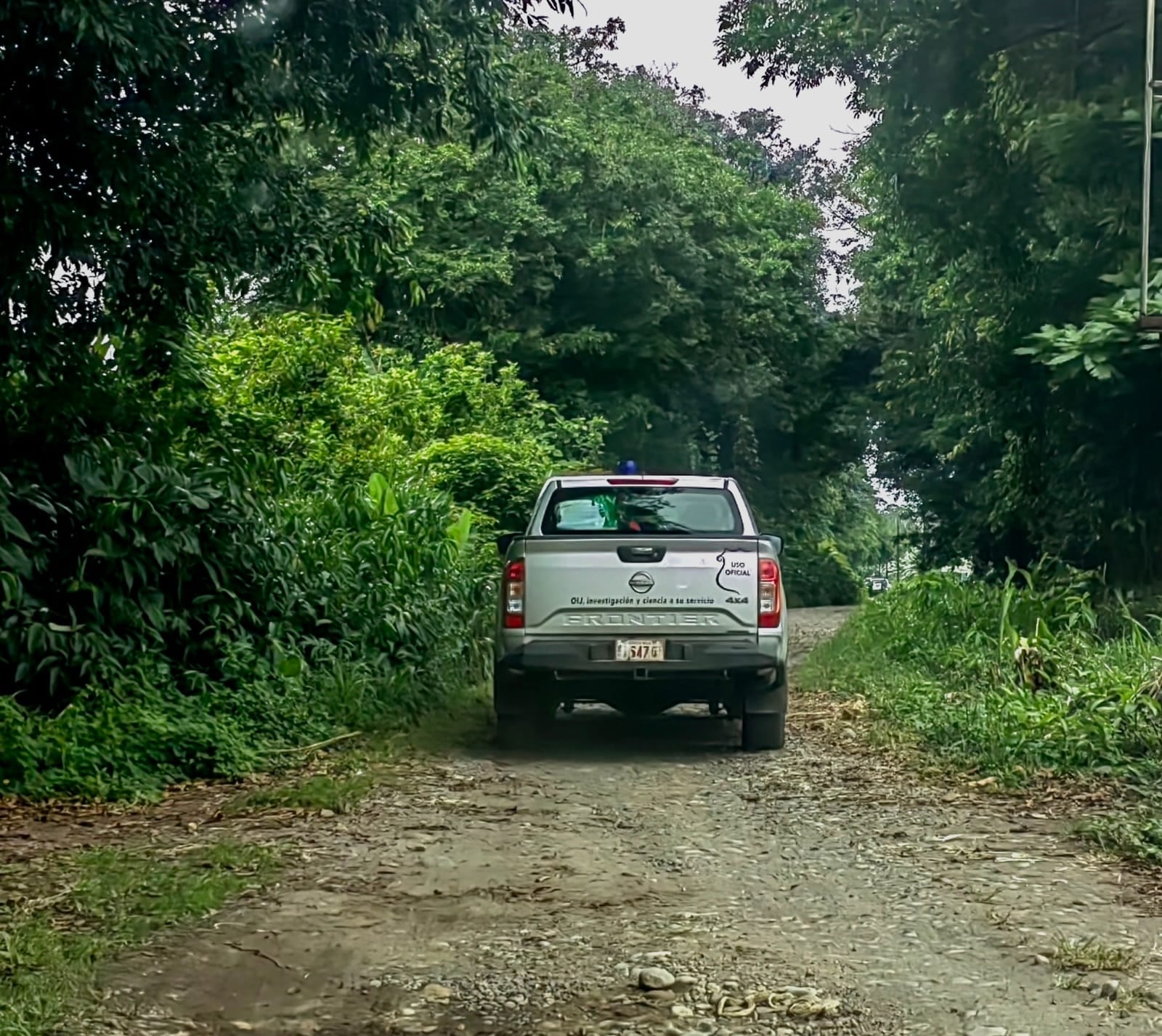 Así está la escena donde se ubicó el cuerpo calcinado en Limón