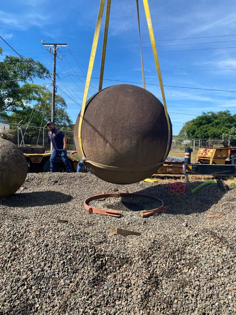 El transporte de las esferas requiere cuidado.
Fotografía: Museo Nacional