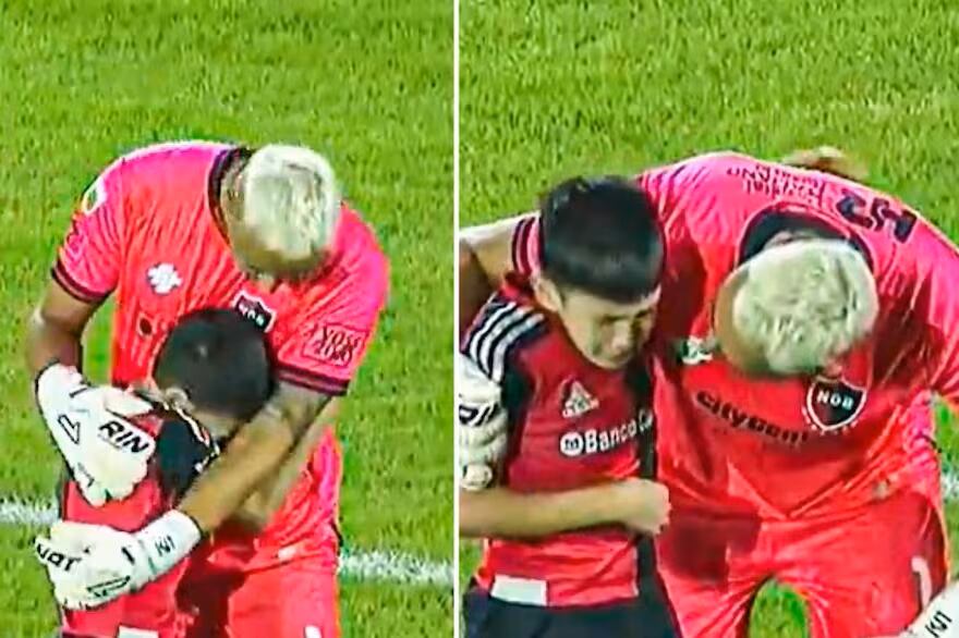 Un niño abrazó a Keylor Navas durante el partido Newell’s-Huracán y el estadio entero aplaudió al arquero costarricense.