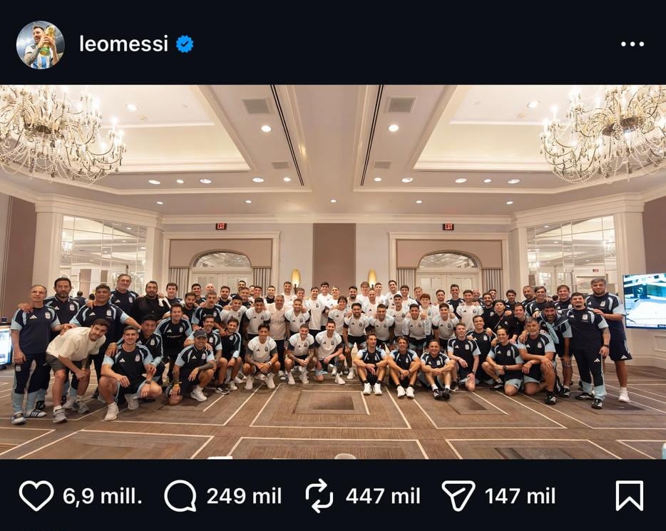 Esta es la fotografía que subió Lionel Messi a sus redes sociales.