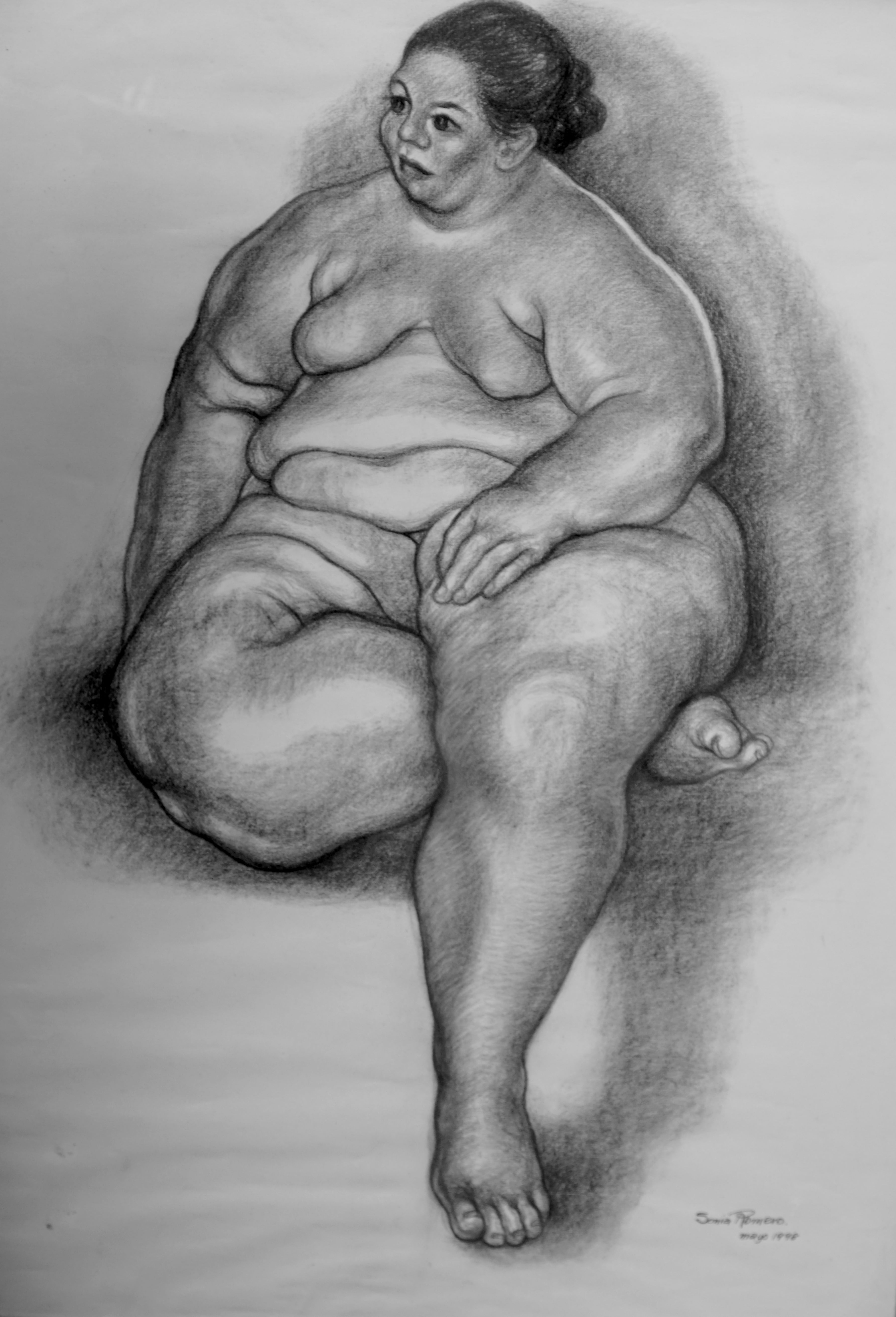 'Pacita desnuda' (1998), dibujo de Sonia Romero.