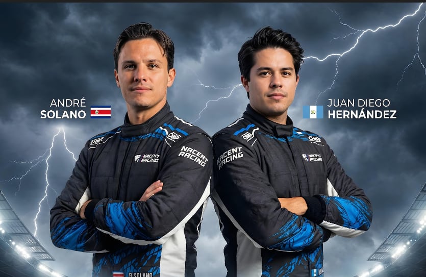 GT Challenge de las Américas
Equipo Nacent Racing
André Solano
Juan Diego Hernández
Automovilsimo
5 de marzo del 2026
Cortesía: Equipo Nacent Racing