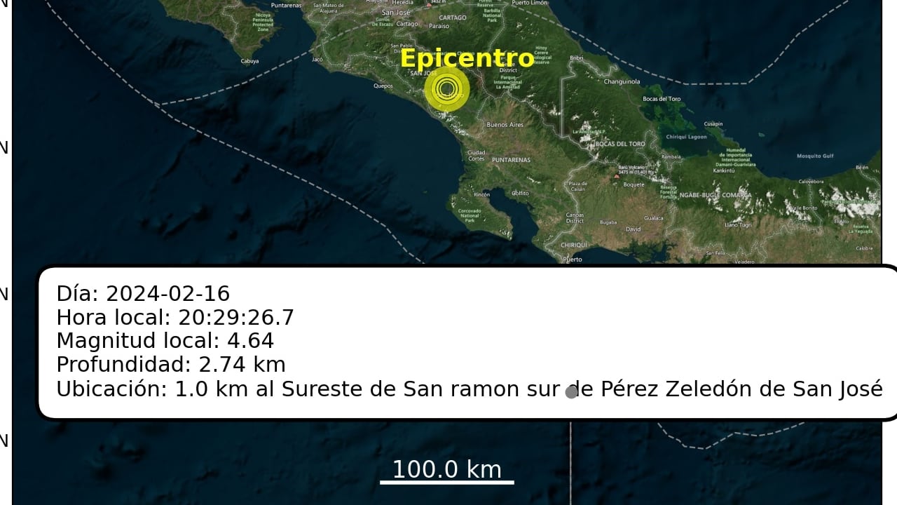 El epicentro fue en Pérez Zeledón