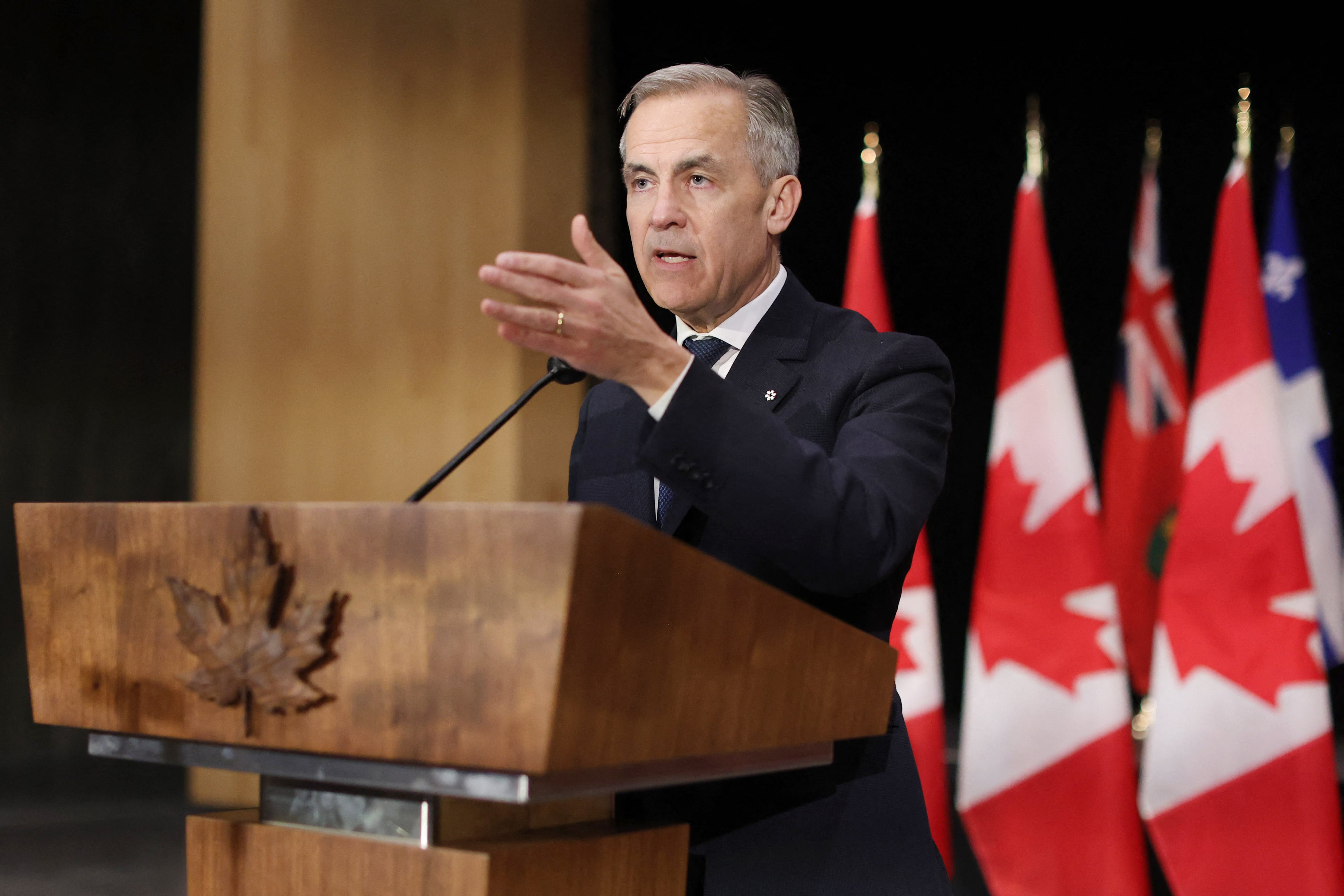 El primer ministro de Canadá, Mark Carney, habla durante una conferencia de prensa tras la Reunión de Primeros Ministros en Ottawa, Canadá, el 21 de marzo de 2025.