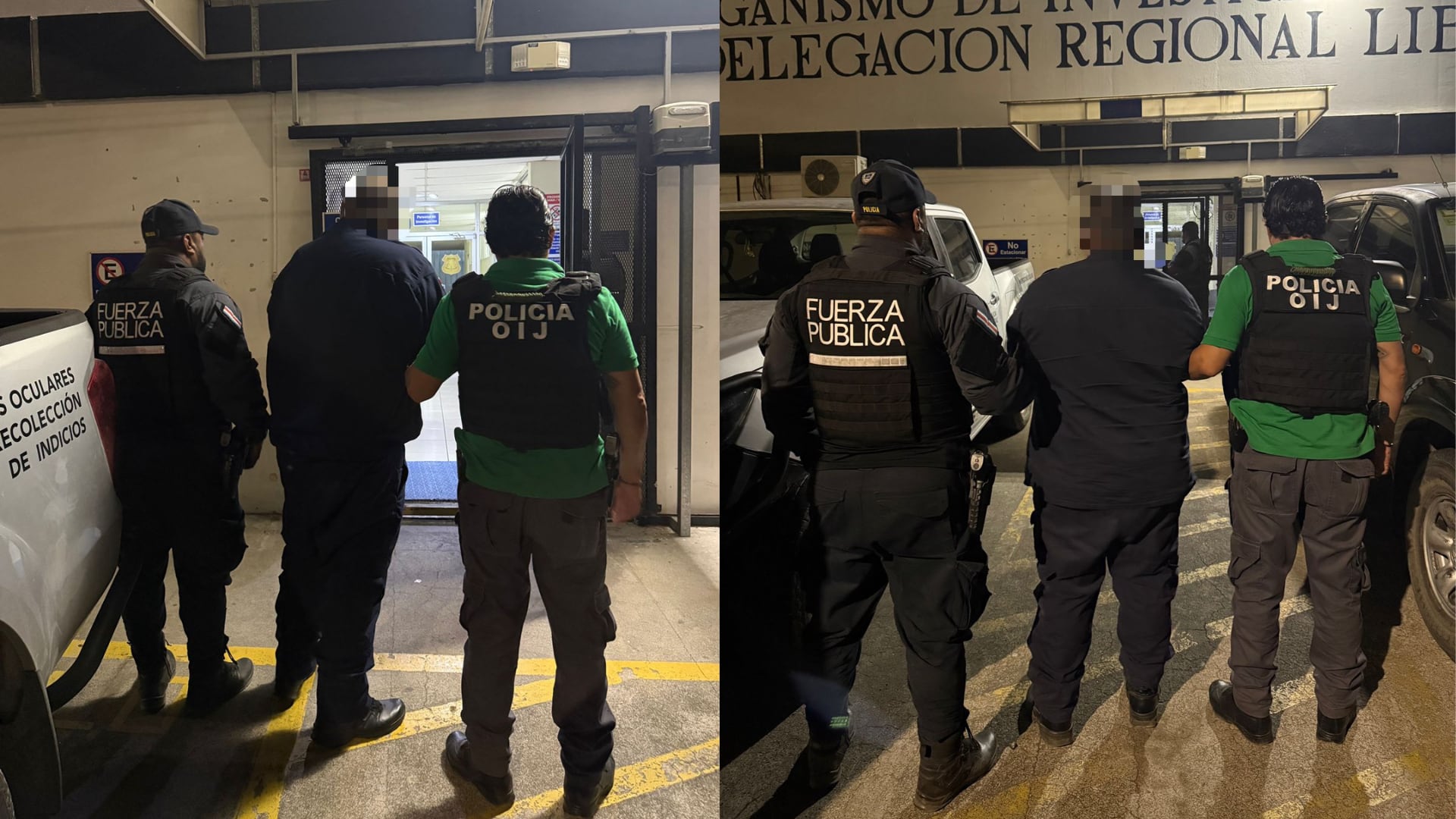 Los policías fueron capturados en La Cruz, Guanacaste.