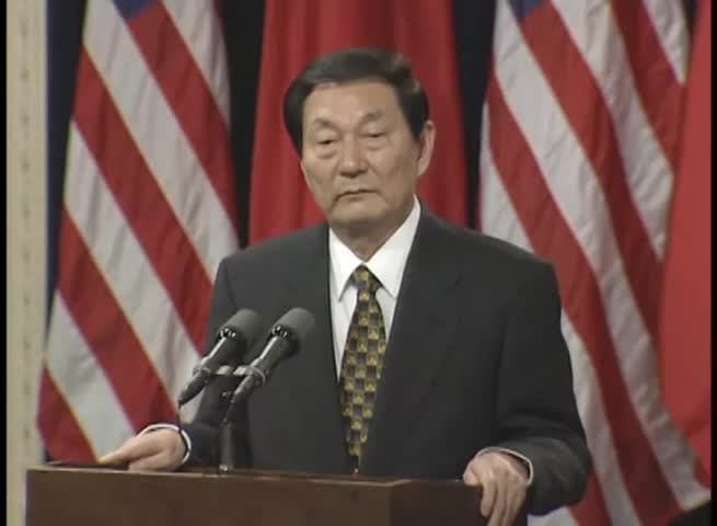 El ex primer ministro de China, Zhu Rongji, durante una visita oficial a Estados Unidos en 1999.