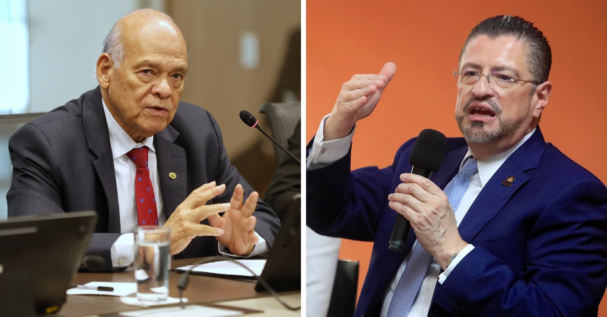 Orlando Aguirre, presidente del Poder Judicial, y Rodrigo Chaves, mandatario de la República.