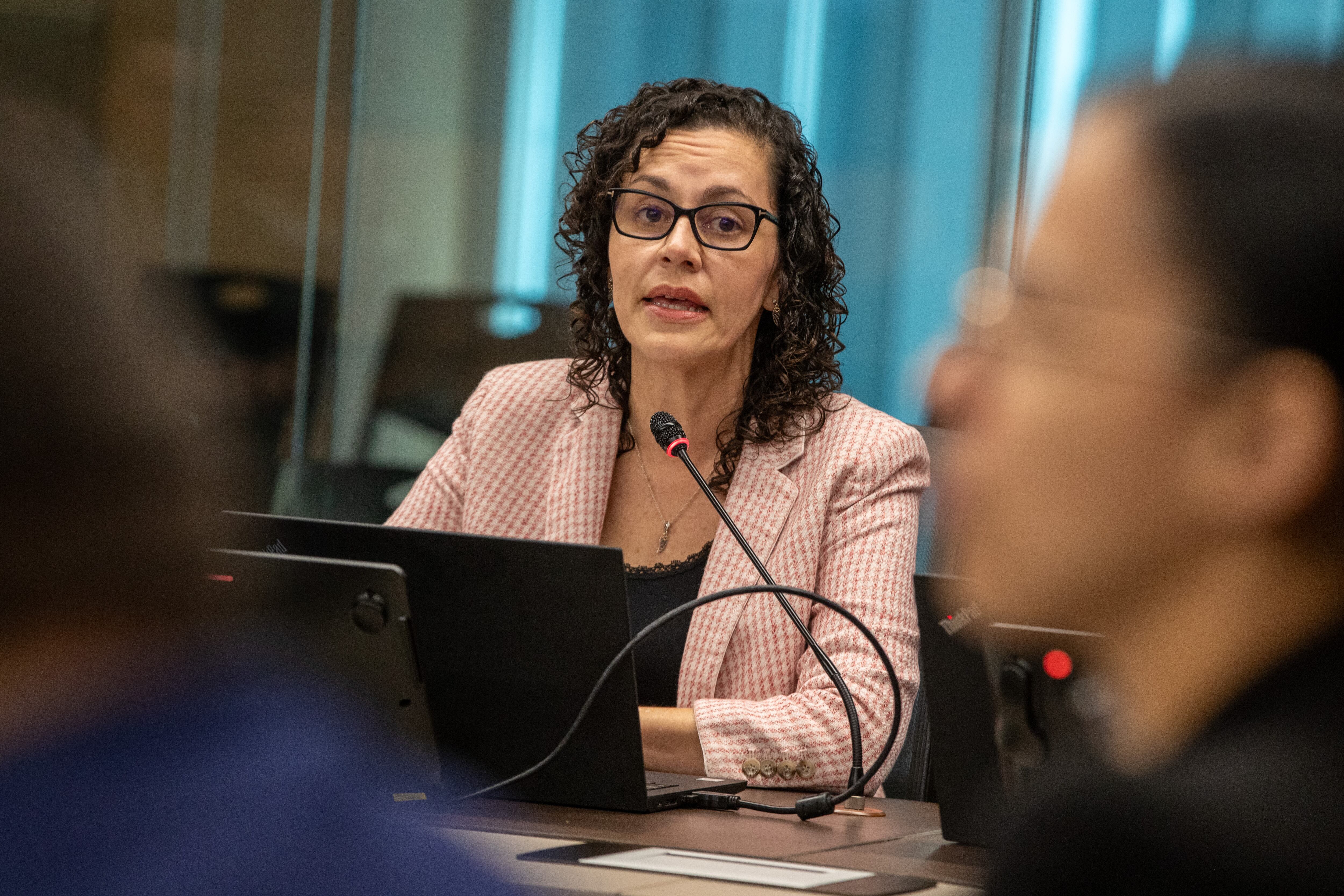 Hazel Valverde comparece en una comisión legislativa en el Congreso.