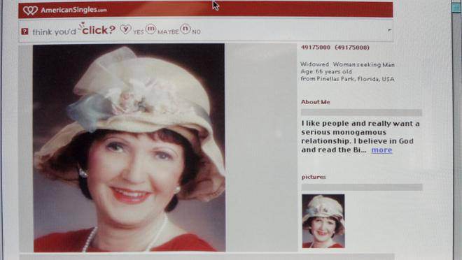 La Viuda Negra usó el nombre Melissa Ann Friedrich en el sitio americancouples.com varios años atrás. Entonces, decía tener 66 años . | FOTO: CAPTURA DE PANTALLA