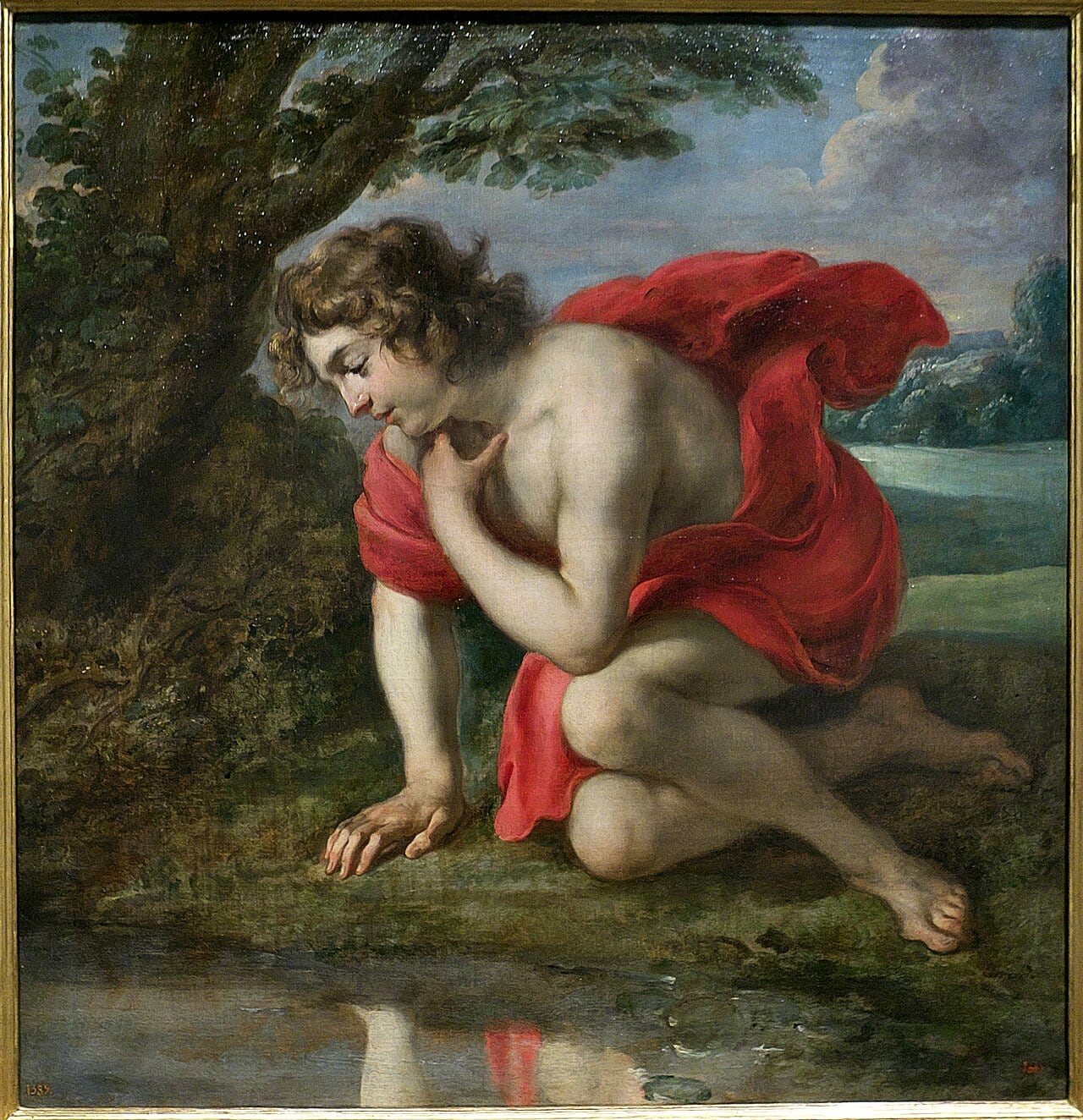'Narciso' (1636-1638) de Jan Cossiers. Óleo sobre lienzo.