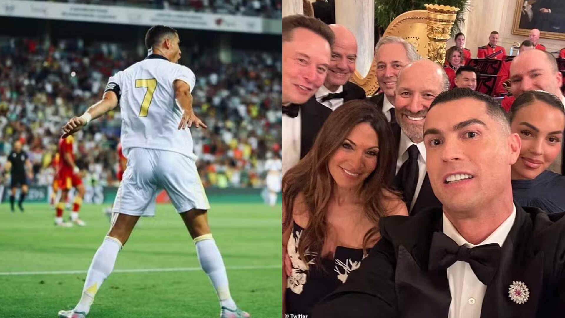 Selfie de Ronaldo con Musk marca cena de Trump para recibir al príncipe saudita en la Casa Blanca.