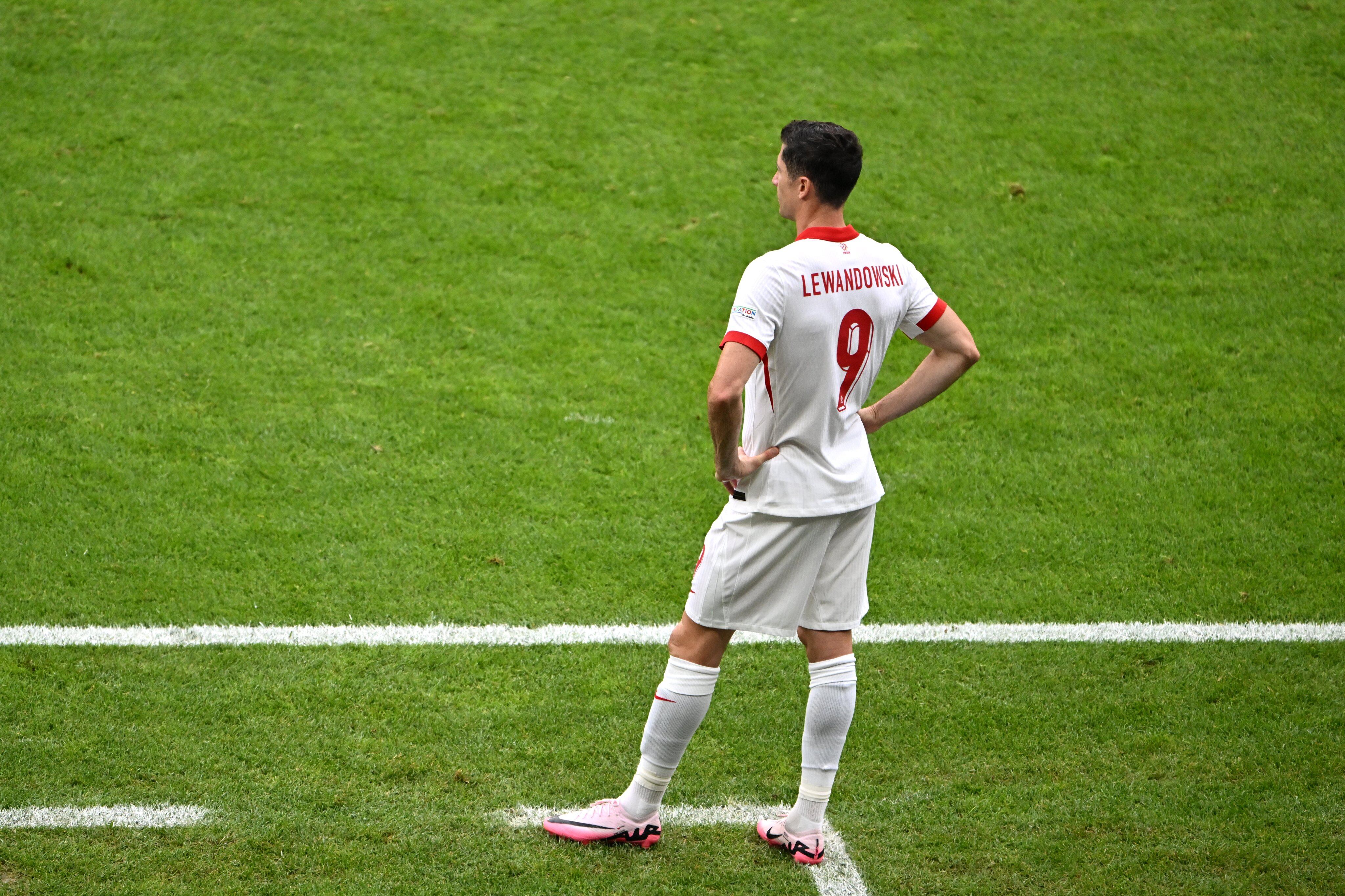 Robert Lewandowski ingresó en el segundo tiempo del partido entre Polonia y Austria, en la segunda jornada de la fase de grupos de la Eurocopa.