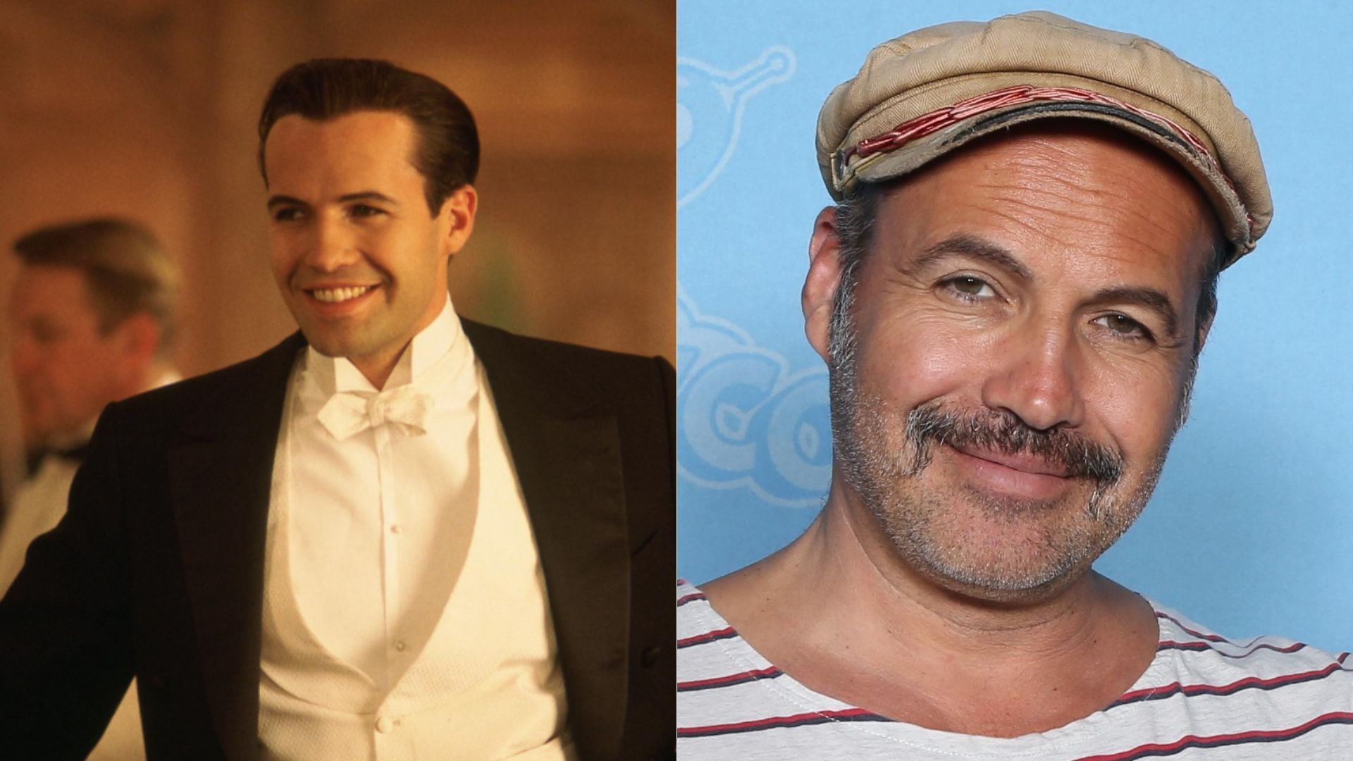 Imagen comparativa de Billy Zane en 'Titanic' y cómo luce en la actualidad.