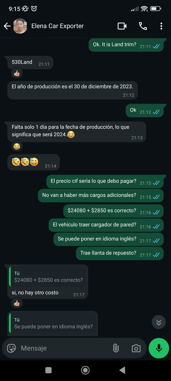 Los usuarios ticos se terminan comunicado con los vendedores de autos chinos por medio de WhatsApp.