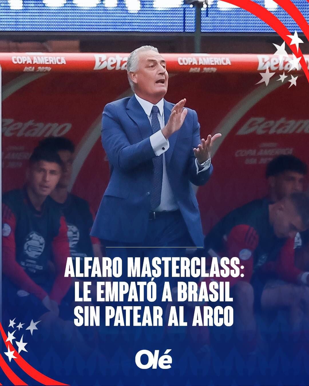 Diario Olé de Argentina
Costa Rica 0 vs. Brasil 0
Copa América
24 de junio del 2024
Diario Olé, Argentina