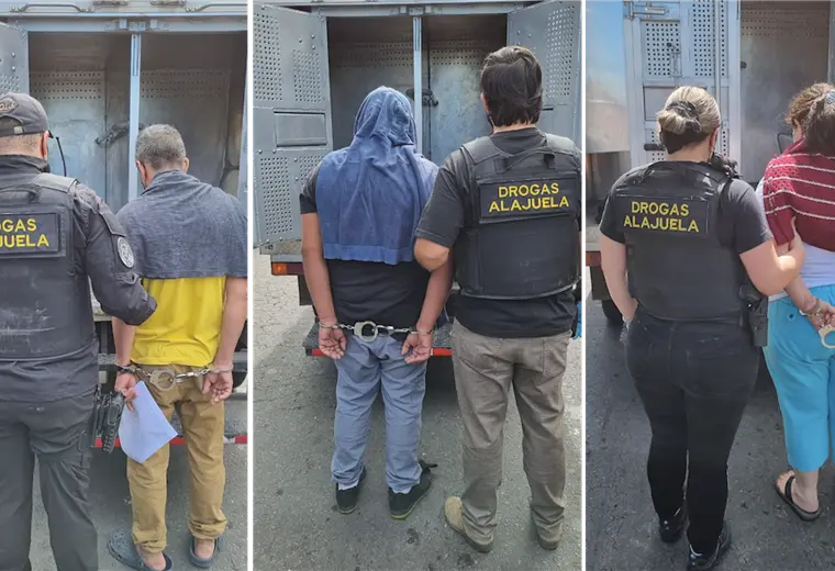 Los tres sentenciados en Alajuela cayeron en allanamientos del OIJ en setiembre del año pasado. Fotos: OIJ.