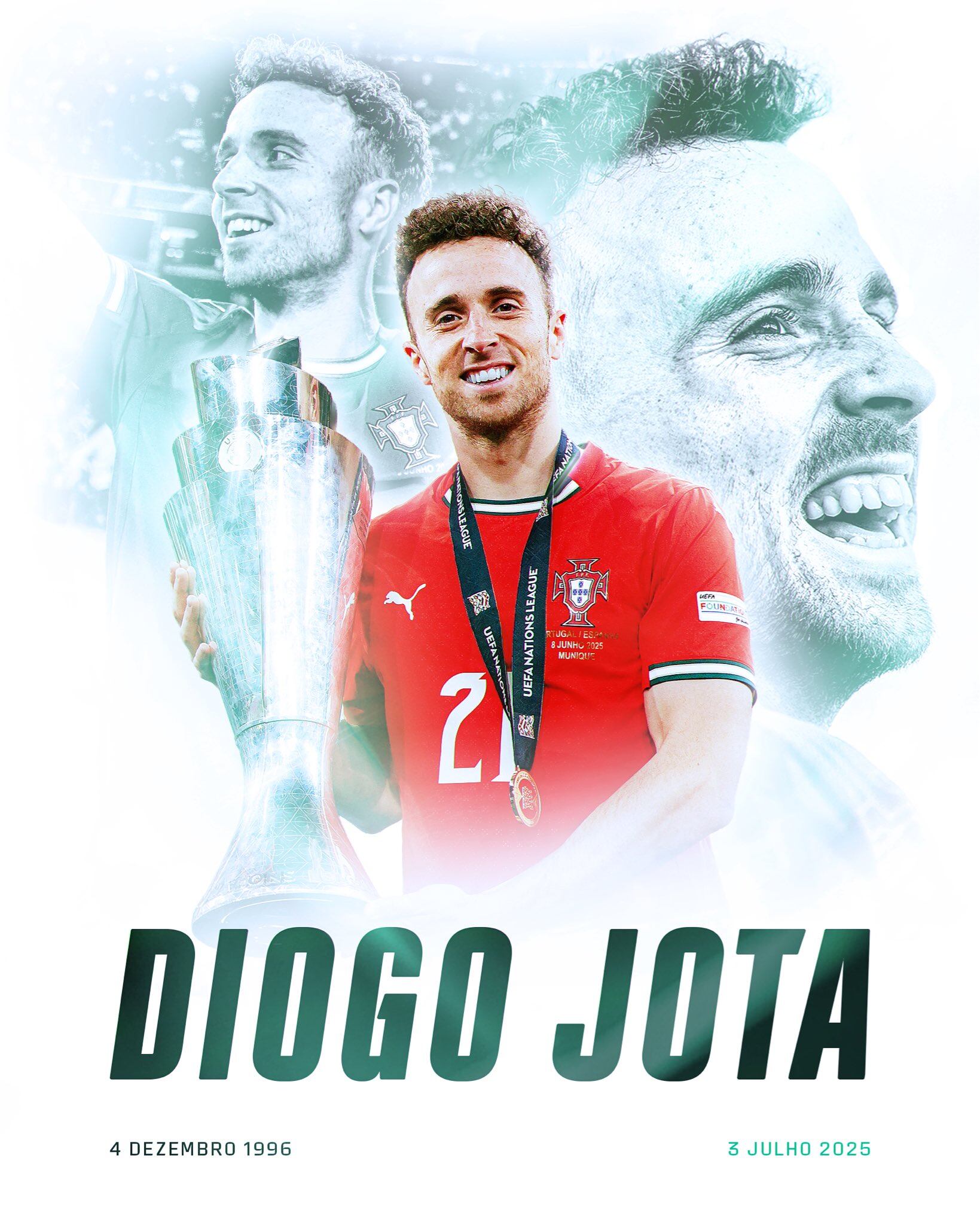 Esta publicación la efectuó la cuenta oficial de la Selección Portuguesa de Fútbol, recordando a Diogo Jota.