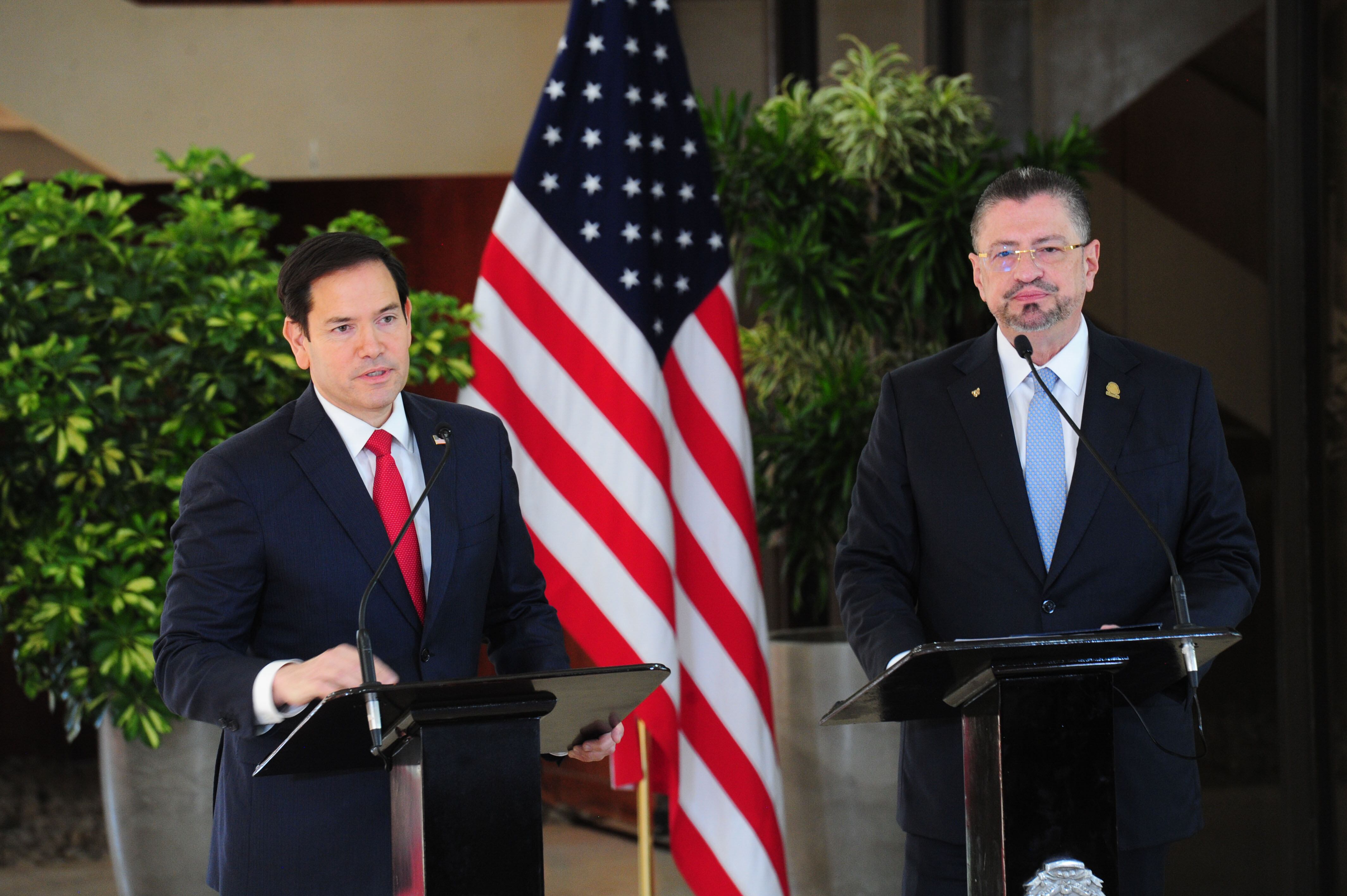 04/02/2025 Casa Presidencial, visita del secretario de Estado de Estados Unidos, Marco Rubio al país, lo acompaña el Sr presidente Rodrigo Chaves, fotografía: Marvin Caravaca