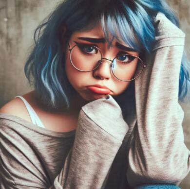 Así se vería el personaje Tristeza de Intensamente según la Inteligencia Artificial. Foto: Copilot