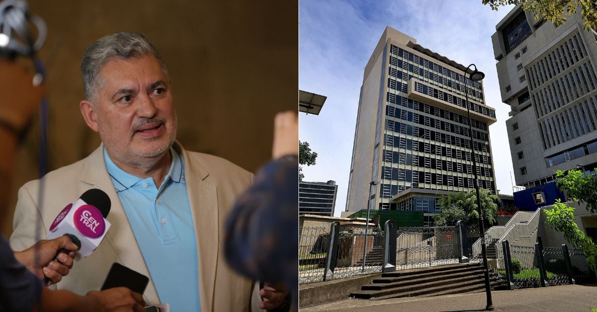 Abogado de Rodrigo Chaves, José Miguel Villalobos, y la fachada de la CCSS