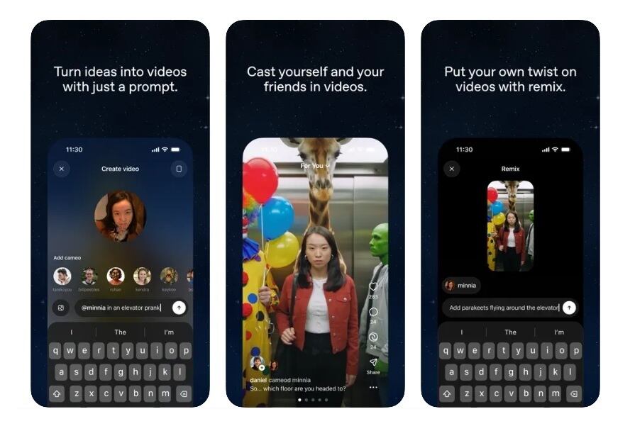 La app Sora de OpenAI permitirá cameos con mascotas, nuevas funciones sociales y pronto se lanzará en Android.