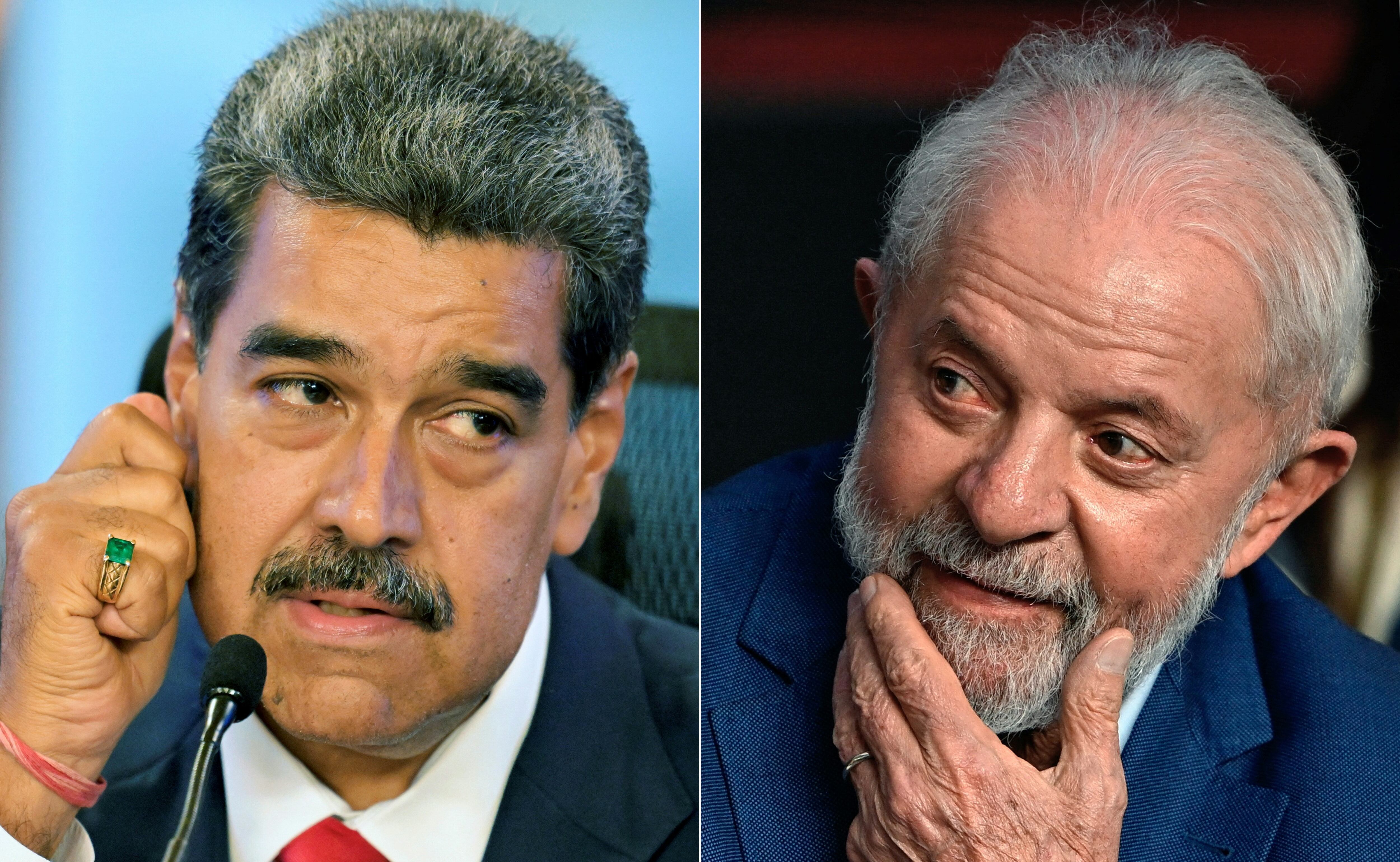 El presidente de Venezuela, Nicolás Maduro, y el presidente de Brasil, Luiz Inácio Lula da Silva, en una composición fotográfica. Maduro asumió su tercer mandato el 10 de enero de 2025, mientras Lula expresó preocupación por la situación política y de derechos humanos en Venezuela.