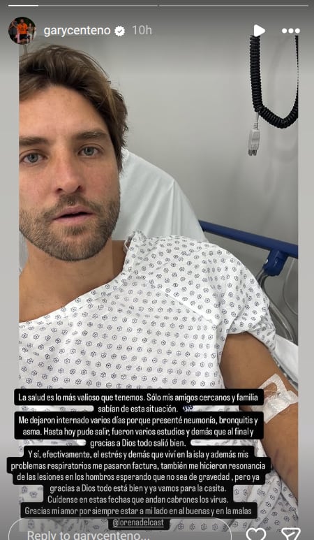 Los médicos realizaron múltiples estudios a Gary Centeno, incluidas resonancias en los hombros, y descartaron lesiones de gravedad.