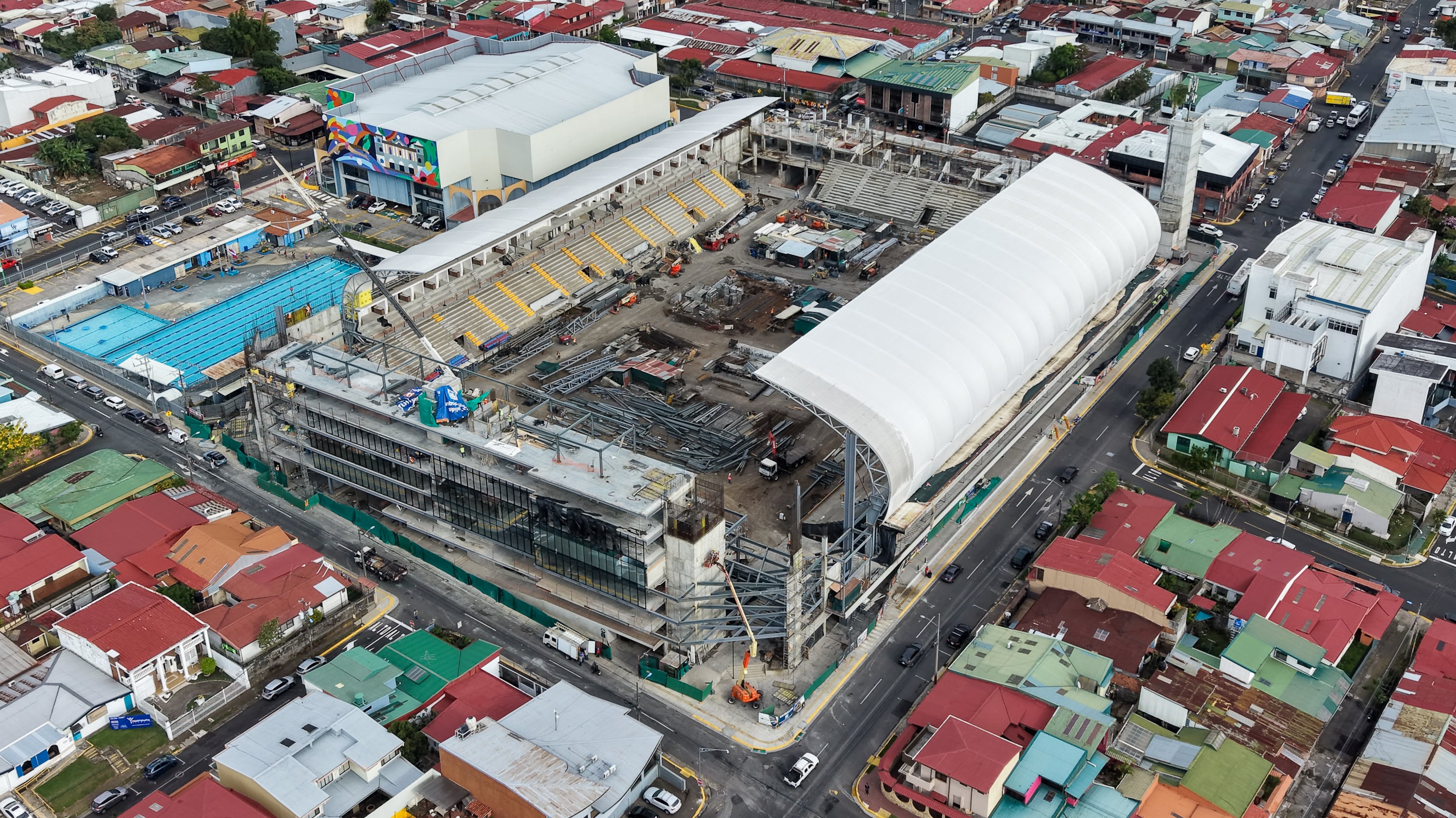 20/05/2026, Costa Rica, Heredia, Nuevo Estadio Eladio Rosabal Cordero, fotografías del avance en la construcción del nuevo estadio del Club Sport Herediano.