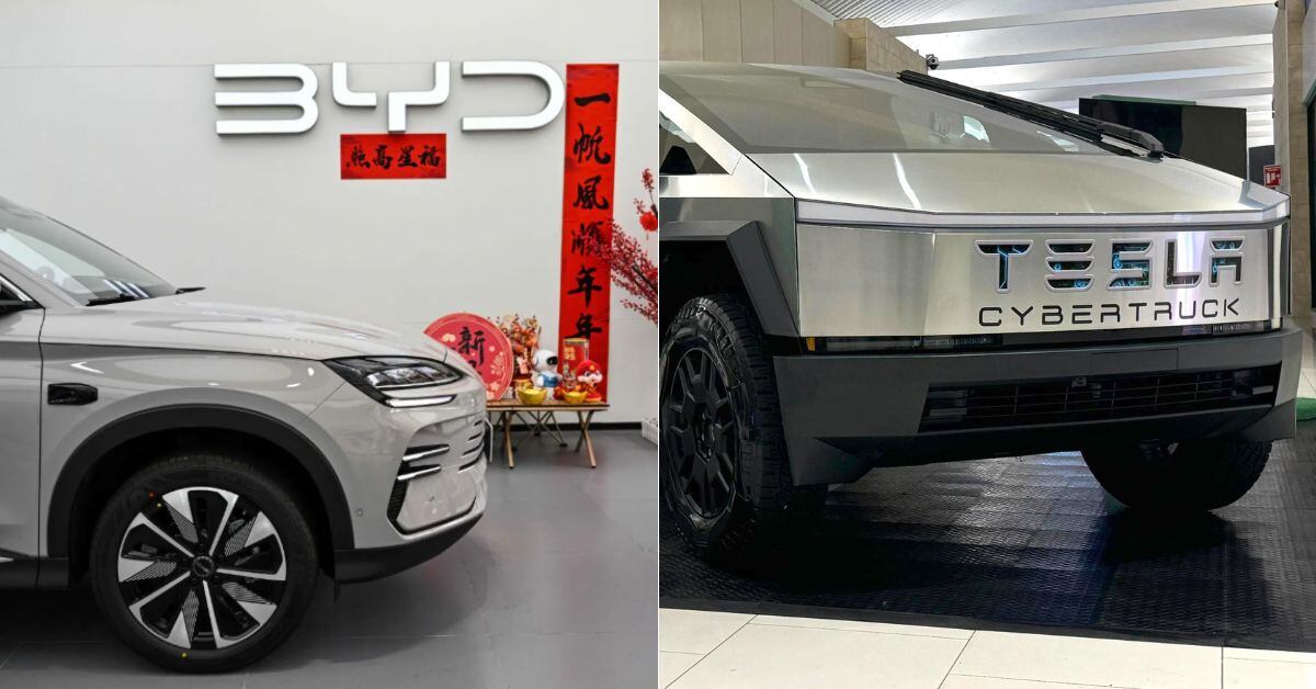 En la imagen las marcas BYD y Tesla
