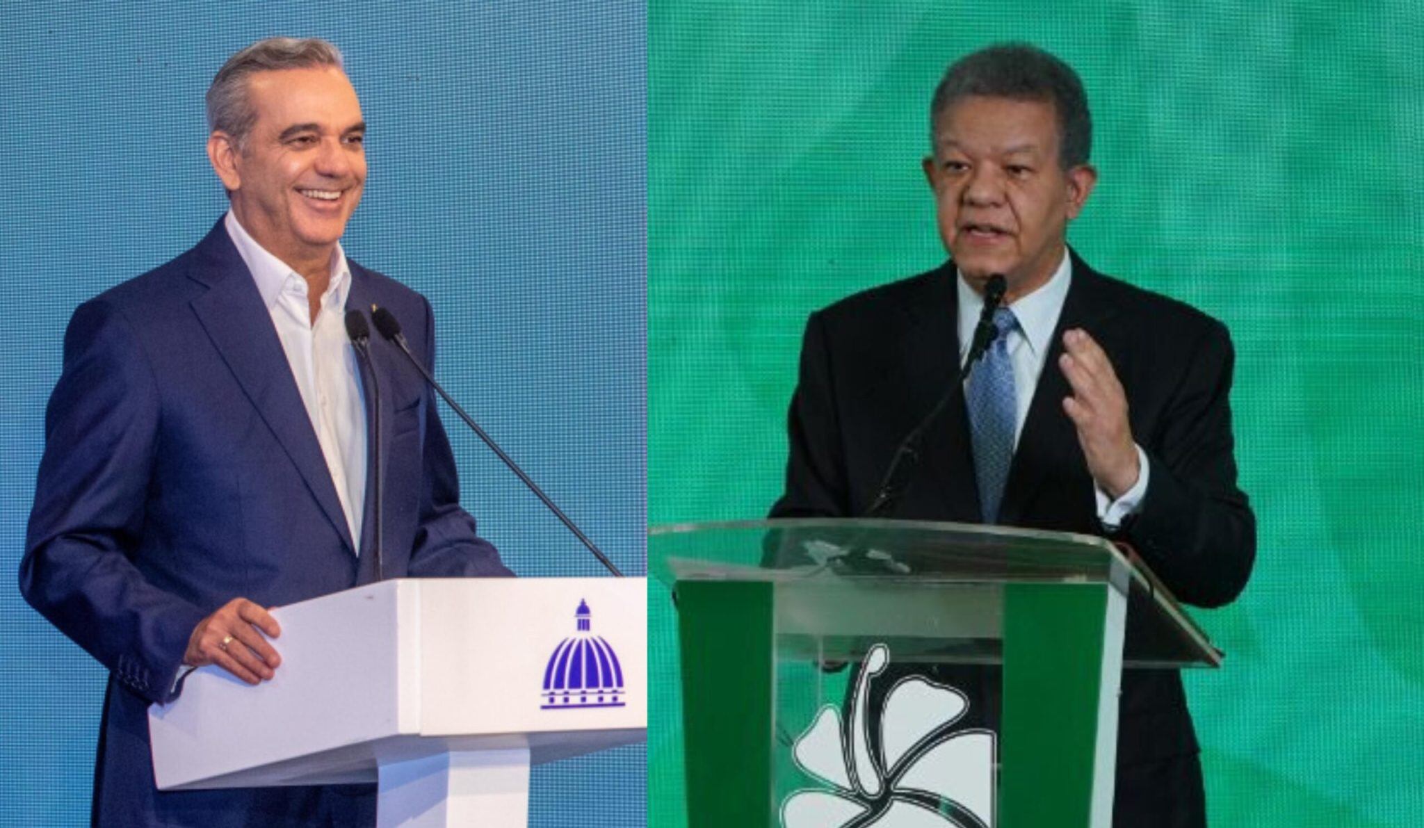 Luis Abinader (izq) y Leonel Fernández (der) se preparan para una elección decisiva este domingo, enfrentándose nuevamente en una contienda que definirá el futuro de la República Dominicana. Foto: El Veedor Digital.