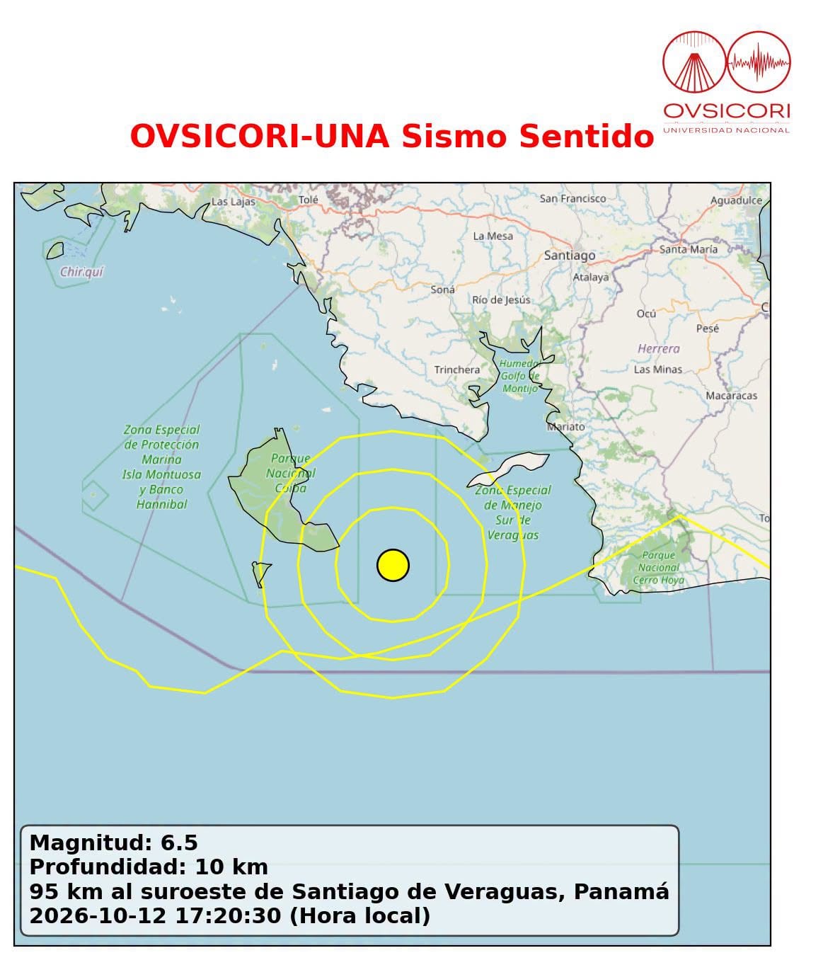 Detalles del sismo.
