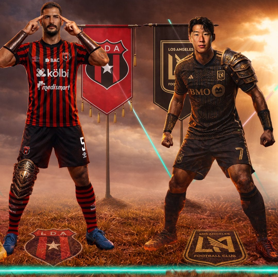 Así anuncia Concacaf la serie entre Liga Deportiva Alajuelense y LAFC en la Copa de Campeones.