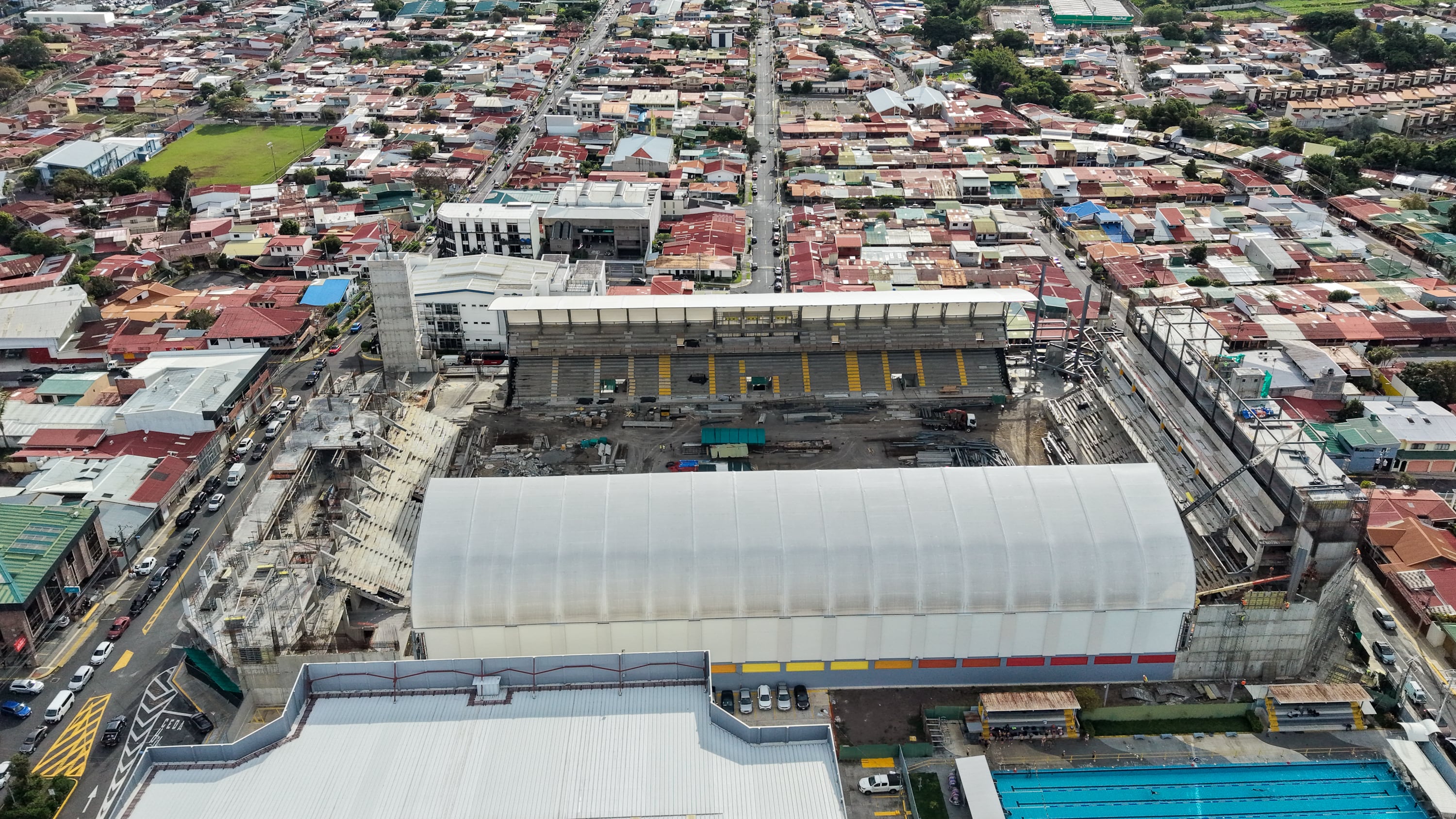 20/05/2026, Costa Rica, Heredia, Nuevo Estadio Eladio Rosabal Cordero, fotografías del avance en la construcción del nuevo estadio del Club Sport Herediano.