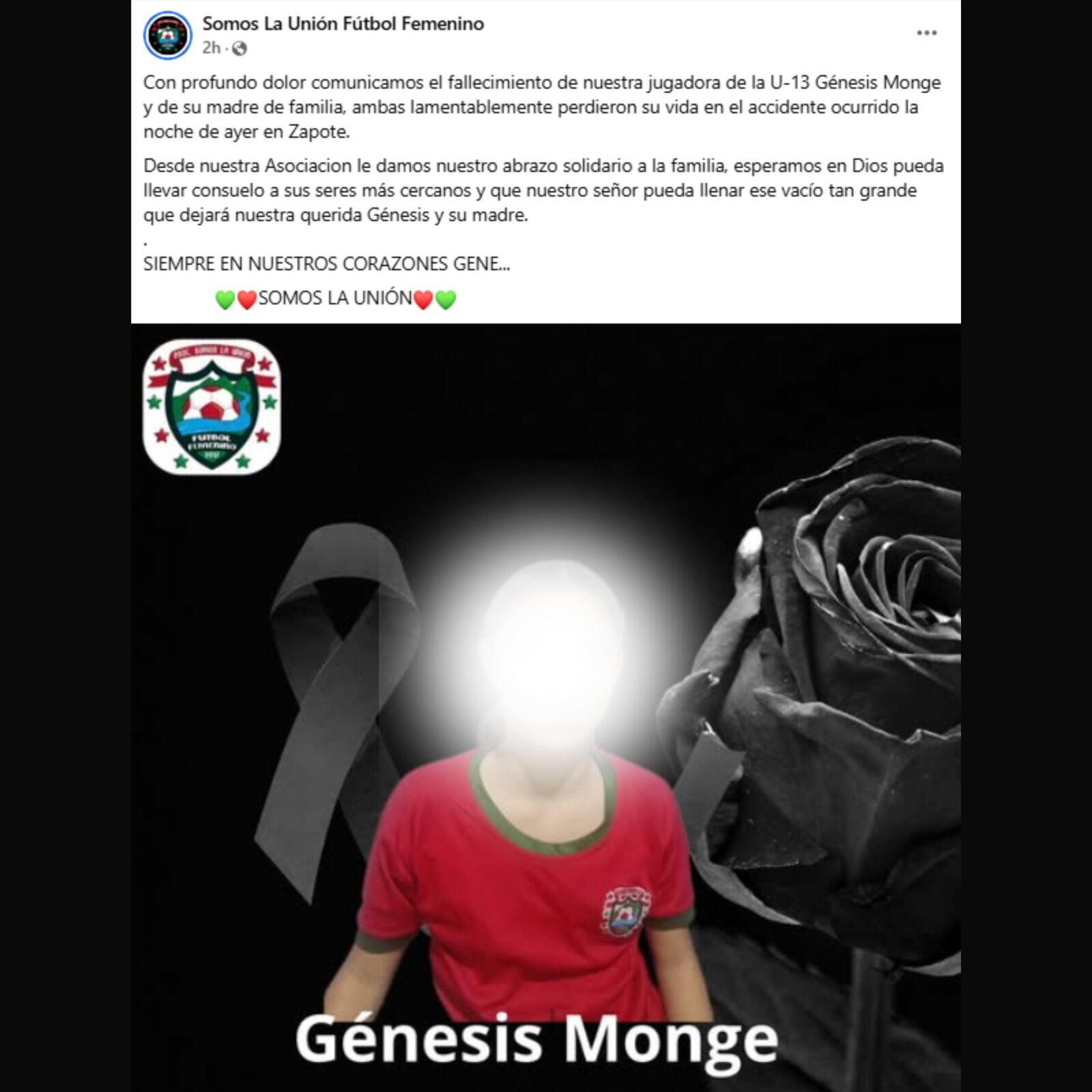 Accidente de tránsito cobró cuatro vidas en Circunvalación este viernes 10 de enero. Génesis Monge y su mamá Ruth Navarro son dos de las víctimas.