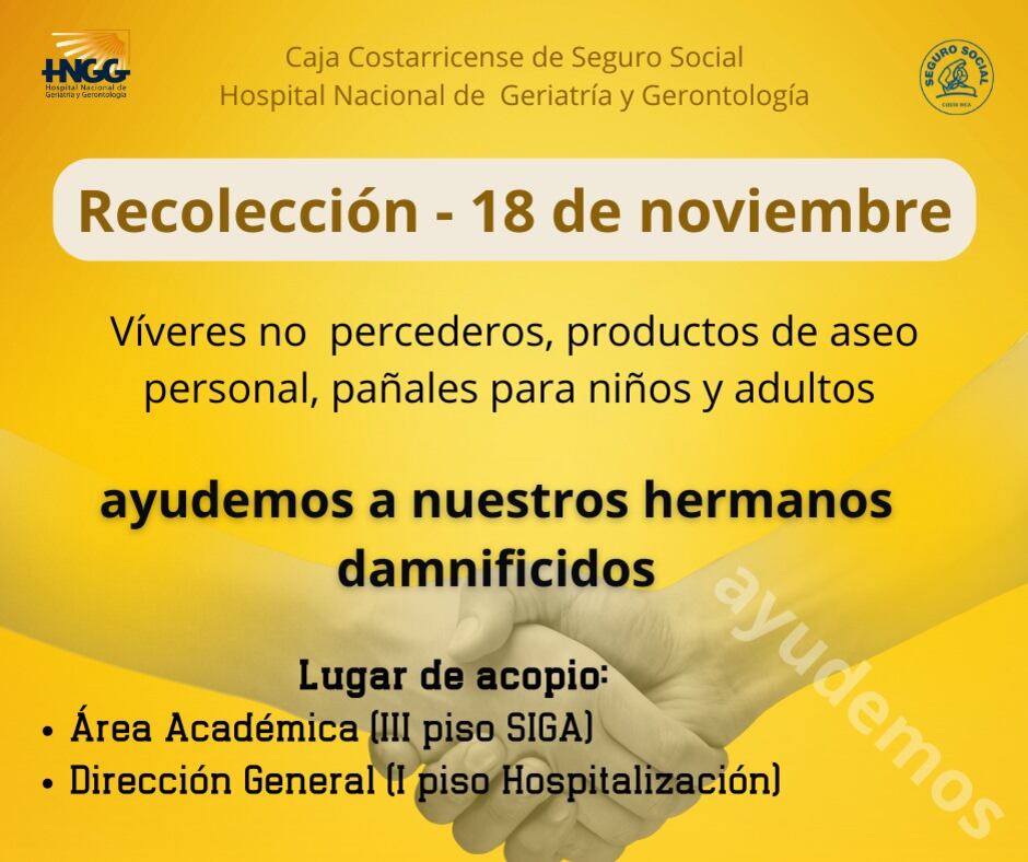 La campaña del Hospital Geriátrico del próximo 18 de noviembre solicita pañales y productos de aseo personal.