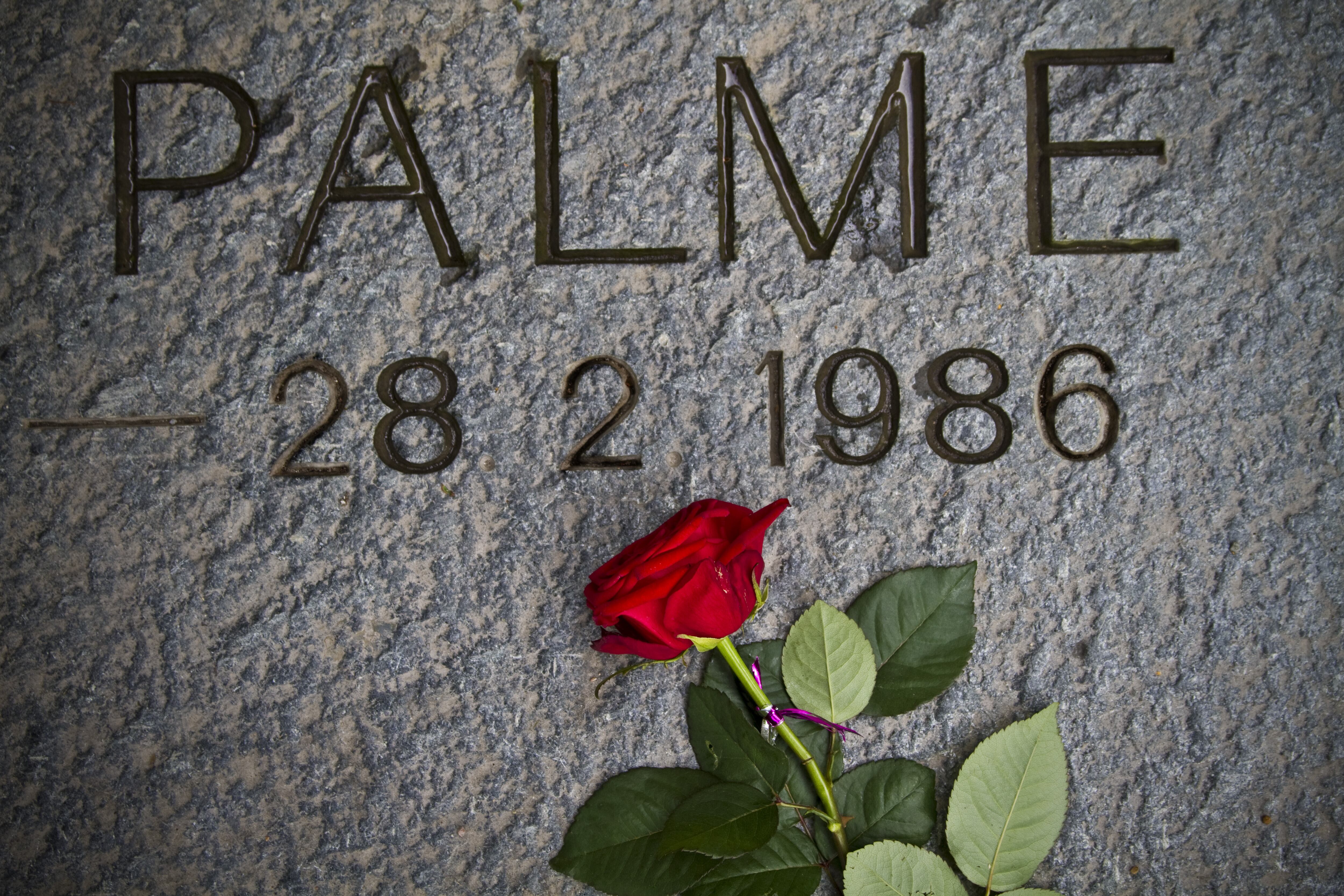 Ex primer ministro de Suecia Olof Palme, lugar de sepultura. Murió el 28 de febrero de 1986