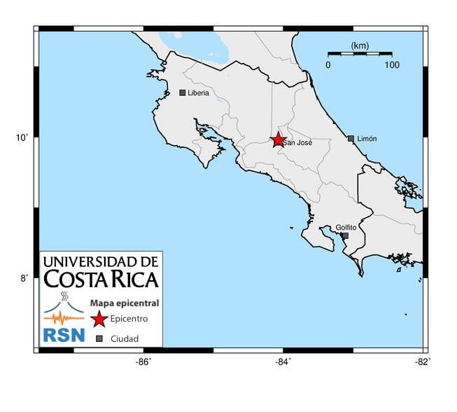 Un temblor de magnitud 3,7 Mw se registró en Tibás la tarde de este martes, con una profundidad de 4 kilómetros.